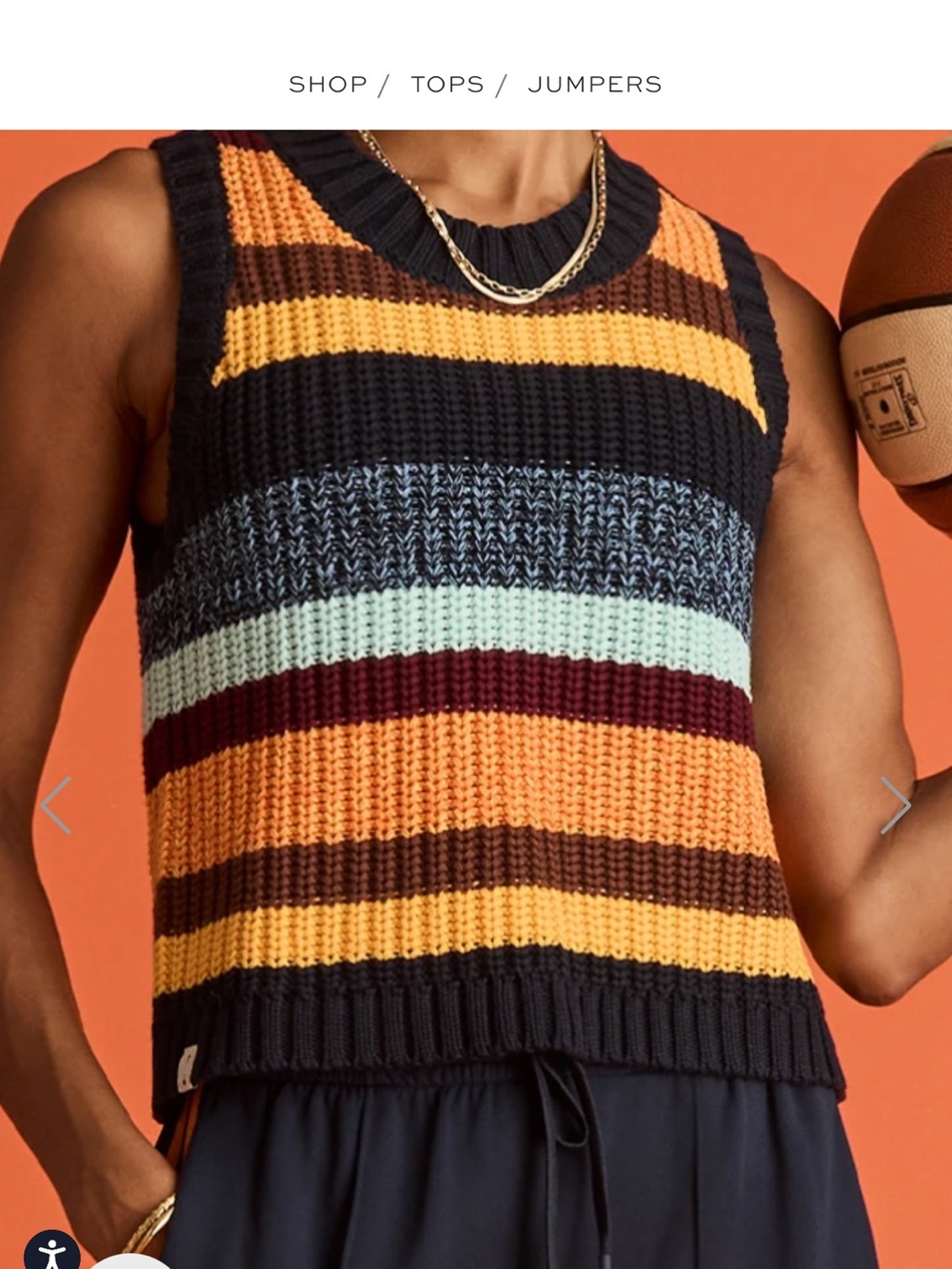 The Upside Women's Striped Knit Tank Sweater - Multi-Color